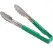 AllPoints 85383 Utility Tongs - 9½" Green Handle Stainless Steel Paddle, Kool‑Touch® Grip - 1/Each 1 image