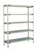 Metro 5X367GX3 - 5 Shelf Polymer Shelving, 60" W x 18" D x 74" H, Blue, 750 lbs shelf, 2000 lbs, corners, NSF 1 image