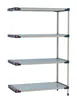 Metro M4-1824GF-74-A4 4‑Tier Add‑On Polymer Shelving Unit, 18" D x 24" W x 74" H, 4 Shelves (3 Open Grid, 1 Solid Mat), 800 lb per shelf, 2000 lb total, NSF‑listed, Microban Protection 1 image