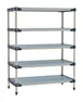 Metro M4-2160G-63-S5 5-Tier Polymer Shelving Unit, 21" D x 60" W x 63" H, 2000 lb, 600 lb per shelf, NSF, Microban mats, adjustable leveler feet 1 image