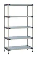 Metro M4-2454F-86-S5 5-Tier Polymer Shelving Unit, 24" D x 54" W x 86" H, 5 solid shelves with Microban mats, 600 lb per shelf, 2000 lb total, NSF-listed, includes wedges and leveler feet 1 image