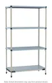 Metro MQ-2460GF-86-S4 4-Tier Polymer Shelving Unit 24"D x 60"W x 86"H, 600 lb per shelf, 2000 lb total, includes three open-grid shelves, one solid shelf, Microban protection, NSF certified 1 image