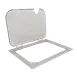 AllPoints 1331691 Carlisle 1/2" Clear Polycarbonate Pan Lid, Flip Lid with Spoon Notch, Ez Access 1 image