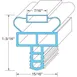 AllPoints 25383 Magnetic Refrigerator Door Gasket 9‑3/4" x 24‑1/2", Replaces Randell IN‑GSK1047 Seal 1 image