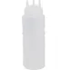 AllPoints 2801406 Tri‑Tip Squeeze Bottle 32 oz Clear, Wide Mouth, Triple Tip, Clear/White Cap 1 image
