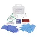 AllPoints 2801948 CPR Kit – Adult & Child Masks, Large/Medium Gloves, Towelettes, White Plastic Case 1 image