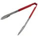 AllPoints 85386 Utility Tongs - 12" Red Handle Stainless Steel Scalloped Paddle Kool‑Touch Design 1 image