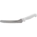 AllPoints 97732 Offset Scalloped Kitchen Knife, 8" Blade, White Handle, Precision Cutting Tool 1 image