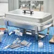 Sterno 70153 Buffet Chafer 8‑Pc Set, Rectangular 8 Qt Steel, 4" Water Pan, Two 2" Food Pans 6 image