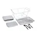 Sterno 70168 Set - 9 Wire Racks, 9 Water Pans, 18 Half Food Pans/Lids, 9 Sporks & Tongs - 1/Set 1 image