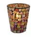 Sterno 80124 Industrial Chic Morocco Lamp, 3¼" H x 3⅜" Dia., Round Glass Candle Holder, Fall Mosaic Finish- Case 1 image