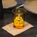 Sterno 80282 Luna Votive Lamp, 3" H x 2-3/8" Dia., Amber Glass, Petite Round - 6/Case 4 image