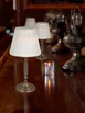 Sterno 80412 Candle Lamp, 10-1/2" H x 3-11⁄32" Dia., White Shade, Oil Bronze Base, Liquid Wax, Case 2 image