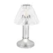 Sterno 80476 Paige Lamp, 9-15/16" H x 4-3/8" Dia, Chrome Base, Adeline Shade, Candle - 6/Case 1 image
