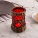 Sterno 85306 Industrial Chic Globe Candle Lamp, 5" H x 3" Dia Glass Cylinder, Red Finish - 6/Case 6 image