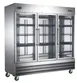 SABA S-72RG Merchandiser Refrigerator – 3‑Section, 72 cu ft, Stainless Steel, 3/4 HP, LED, 5" Casters 1 image