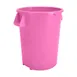Carlisle 84103226 Bronco™ 32‑Gallon Round Trash Bin, 28" H x 21.4" Dia., Bright Pink Polyethylene, NSF Certified, Stackable, Ergonomic Handles, Integrated Bag Cinches - 1/Each 1 image
