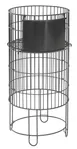 Hubert 35616 Round Dump Bin, 15" Dia x 32" H, Adjustable Bottom Shelf, Collapsible Black Wire 1 image