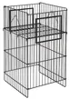 Hubert 87145 Dump Bin Stand, 18"x18" Base, 30" Height, Adjustable Bottom Shelf, Black Wire 1 image