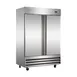 Norpole NP2F 54'' Two Section Solid Door Reach-In Freezer, All Stainless Steel, 48 cu. ft. 1 image