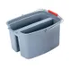 Rubbermaid FG262888GRAY Double Pail Bucket, 19 Qt, Gray Plastic, 18"W x 14-1/2"D x 10"H, Made in USA 1 image