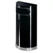 Rubbermaid FGSO820PLBK Indoor Wastebasket, 9 Gallon, Half-Round Black/Chrome, Liner, ADA, UV-Resistant 1 image