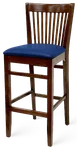 ATS 627-BS Bar Stool, 9-Slat Beech Wood Back, Upholstered Seat, Armless, Beech Wood Frame 1 image