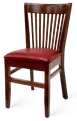 American Tables & Seating 627 Indoor Side Chair with 9-Slat Back and Upholstered Seat, Beech Frame 1 image