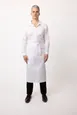 Chef Works 122A-WHT-0 Bistro Waist Apron, 32" L x 27.5" W, Poly/Cotton, White - 1/Case 1 image