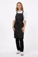 Chef Works ABS01S-BLK-0 Unisex Denim Bib Apron, 31"L x 32"W, Black, 100% Cotton 1 image