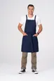 Chef Works ABS04-DNA-0 Bib Apron, Navy, Adjustable Strap, 2 Pockets, PolyCotton, 31"L x 32"W 1 image