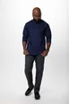 Chef Works JLCL-NAV-4XL Morocco Chef Coat, Men's, 4XLarge, Navy, 65% Polyester 35% Cotton 1 image