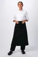 Chef Works REF24-BLK-0 - 32"L X 27.5"W Black Poly/Cotton Waist Apron - 1/Case 1 image