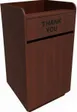 ATS AT&S-TR1-WAL Trash Receptacle, 35 Gal, 23"W x 23"D x 45"H, Walnut Melamine, Front Swing Door 1 image