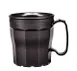 Cambro MDSLM8110 Laguna Mug, 8 Oz Black PP, 4-1/2" Dia, 3-3/4" Hgt, Dishwasher Safe, Stackable 1 image