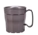 Cambro MDSLM8485 Laguna Mug, 8 Oz, 4.5" Dia with Handle, 3.75" H, Smoked Metal Finish, Polypropylene 1 image