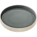 Playground 701137491016151 Nara Round Deep Plate, 9.5" Diameter, Grey Stoneware, Embossed Rim - Case 1 image