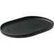 Playground 701203091021090 Nara Oval Stoneware Platter, 11" x 7", Black Finish - 12/Case 1 image