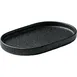 Playground 701206891021090 Nara Oval Stoneware Platter, 7-1/8" x 4-3/8" Black Dinnerware - Case 1 image