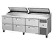 True TPP-AT2-93D-6-HC~SPEC3~HGTP Pizza Prep Table Refrigerated Counter 1 image