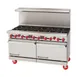 American Range AR-36G-4B-CC 60" Gas Restaurant Range w/ (4) Open Burners, (1) 36" Griddle, (2) Convection Ovens, 248.000 BTU  1 image