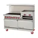American Range AR-6B-24RG 60" Gas Restaurant Range w/ (6) Open Burners, (1) 24" Raised Griddle/Broiler, (2) Standard Ovens, 302.000 BTU 1 image