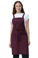 Chef Works ABS04-MER-0 Lockharte Bib Apron, 31"L x 32"W, Merlot, 80% Recycled Polyester/20% Cotton 1 image