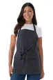 Chef Works F10-DGY-0 Bib Apron – 24" L x 27-1/2" W, 65/35 Poly/Cotton, Dark Grey, 3 Pockets 1 image