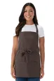 Chef Works F10-ESP-0 Bib Apron, 24"L x 27-1/2"W, 65/35 Poly/Cotton, Brown, Adjustable Neck, 3 Pockets 1 image