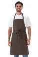 Chef Works F8-ESP-0 Bib Apron – 34" L x 24" W, Adjustable Neck, Poly/Cotton 65/35, Espresso Brown 1 image