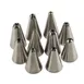 TableCraft Products 13554 - Closed Star Stainless Steel Tube Tips, 0.75"W x 0.75"D x 1.25"H, Set 1 image