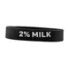TableCraft 13700 Beverage Sign – 3-1/4" x 3-1/4" x 3/4" Silicone Black Band with White 2% Milk Text 1 image