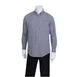 Chef Works D500-BWK-2XL - Men's 2XL Gingham Dress Shirt, Poly/Cotton Poplin, White/Dark Navy Check 1 image