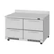Turbo Air PWF-48-D4-FB-N 48" 4-Drawer Front Breathing Worktop Freezer, Stainless Steel, 11.1 cu. ft. 1 image